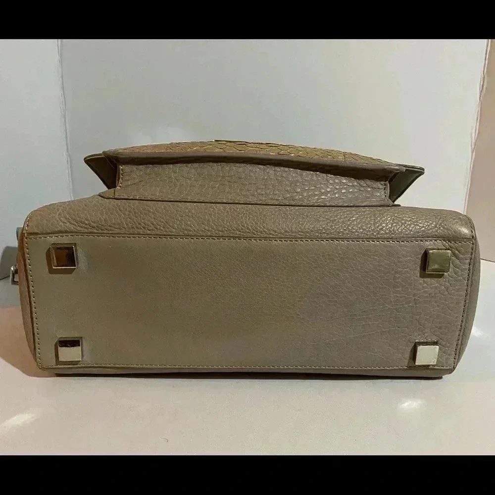 Michael kors grey leather satchel handbag
